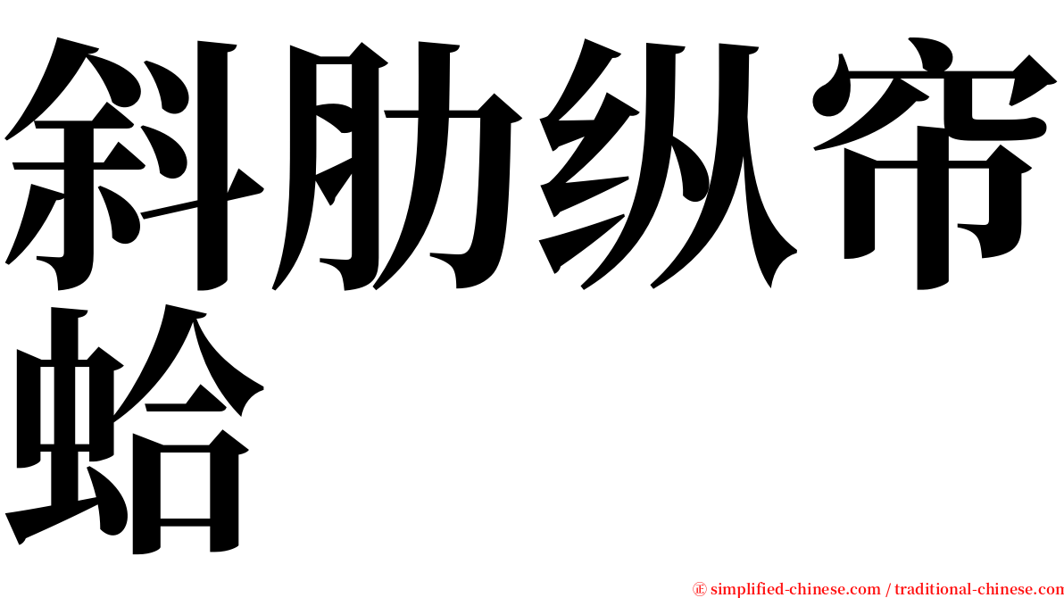斜肋纵帘蛤 serif font