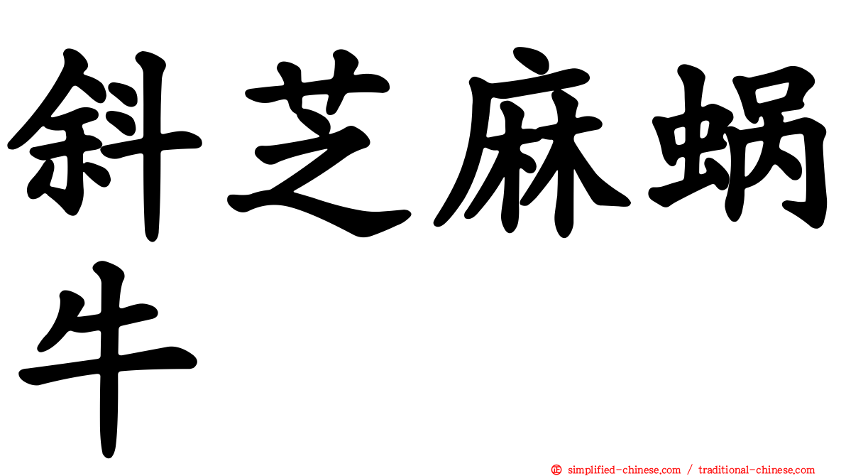 斜芝麻蜗牛