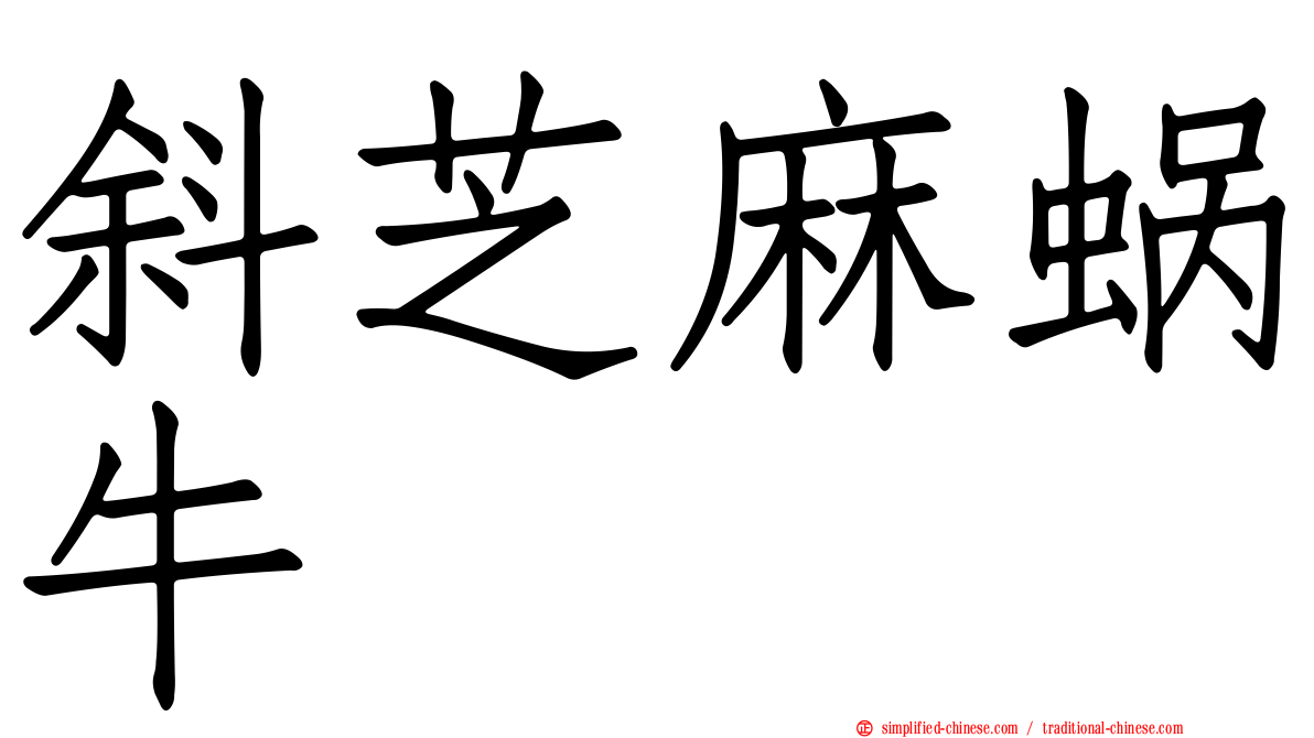 斜芝麻蜗牛