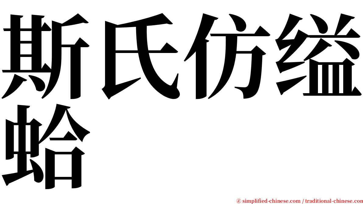 斯氏仿缢蛤 serif font