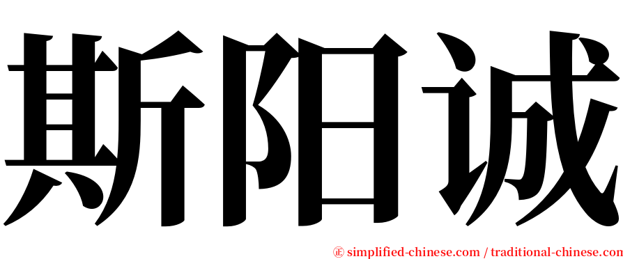 斯阳诚 serif font