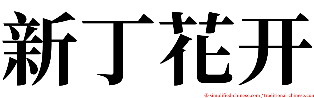 新丁花开 serif font