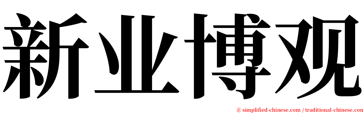 新业博观 serif font