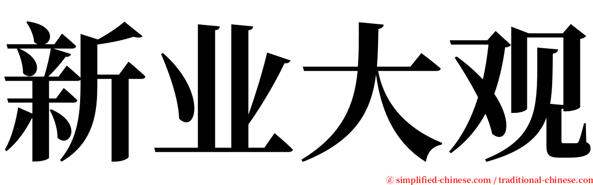 新业大观 serif font