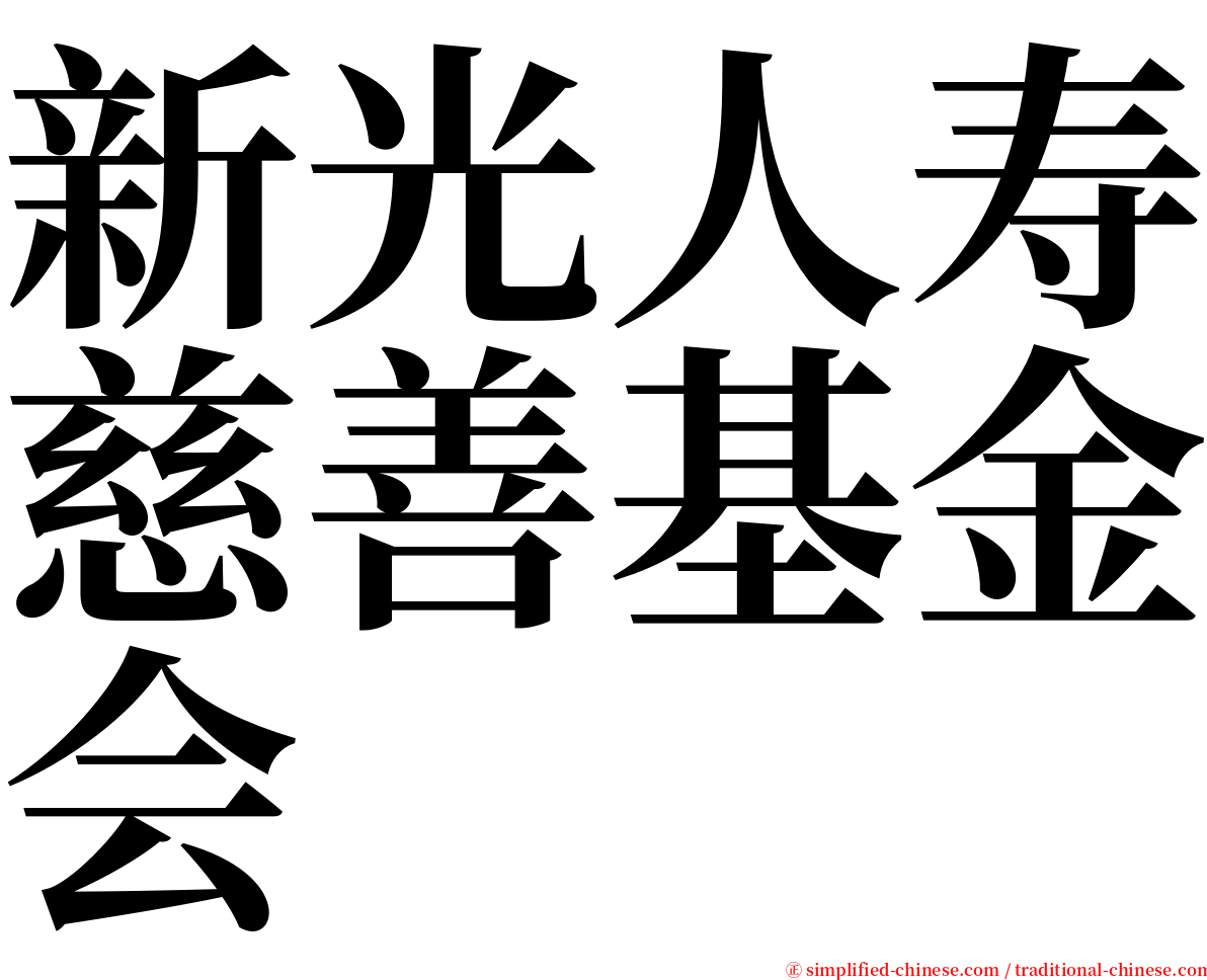 新光人寿慈善基金会 serif font