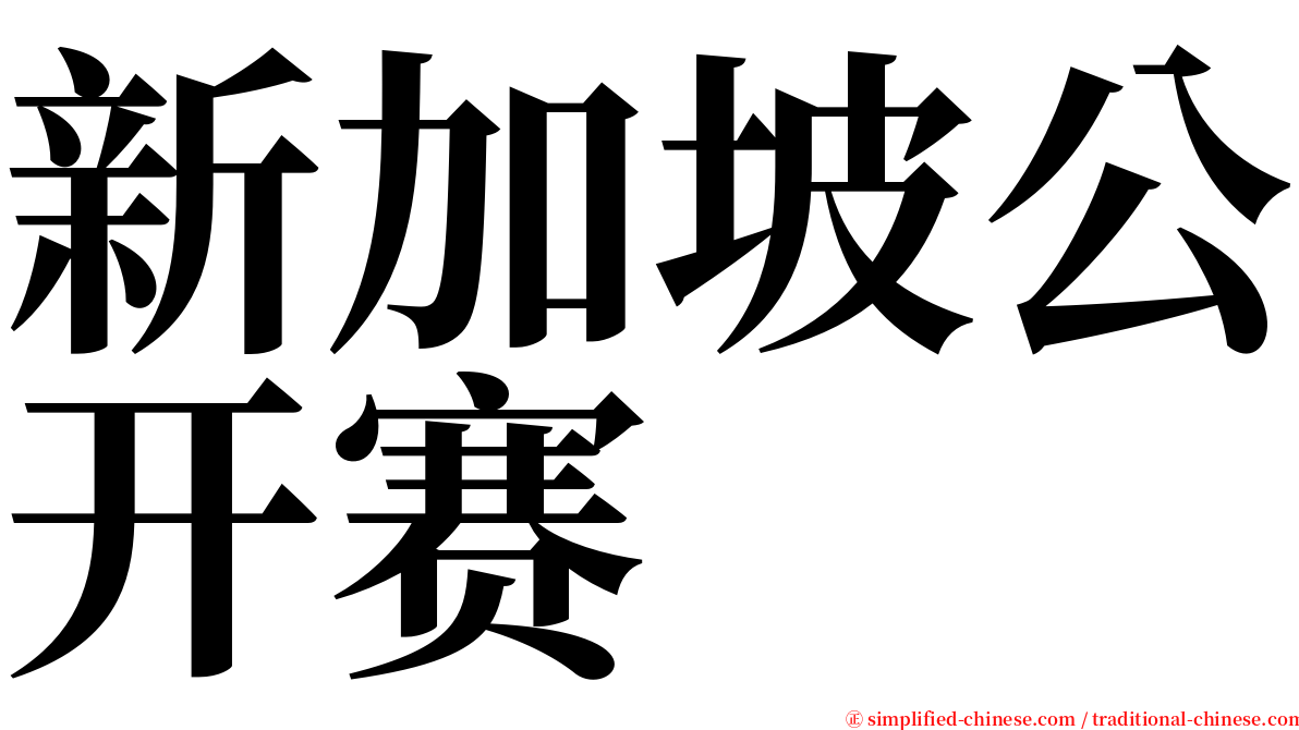 新加坡公开赛 serif font