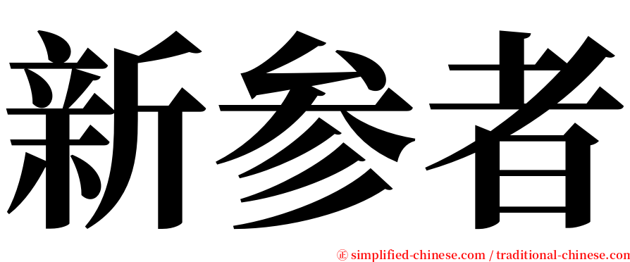 新参者 serif font