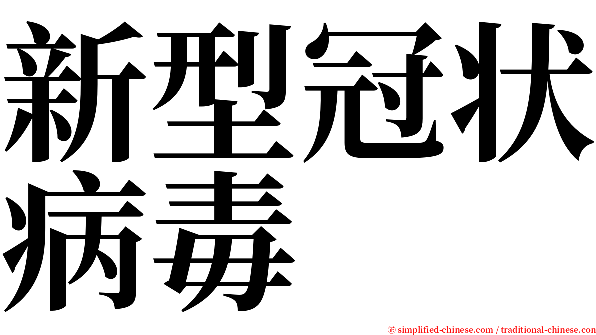 新型冠状病毒 serif font