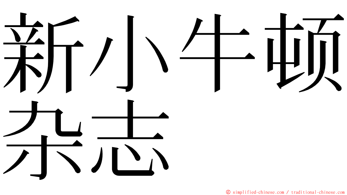 新小牛顿杂志 ming font