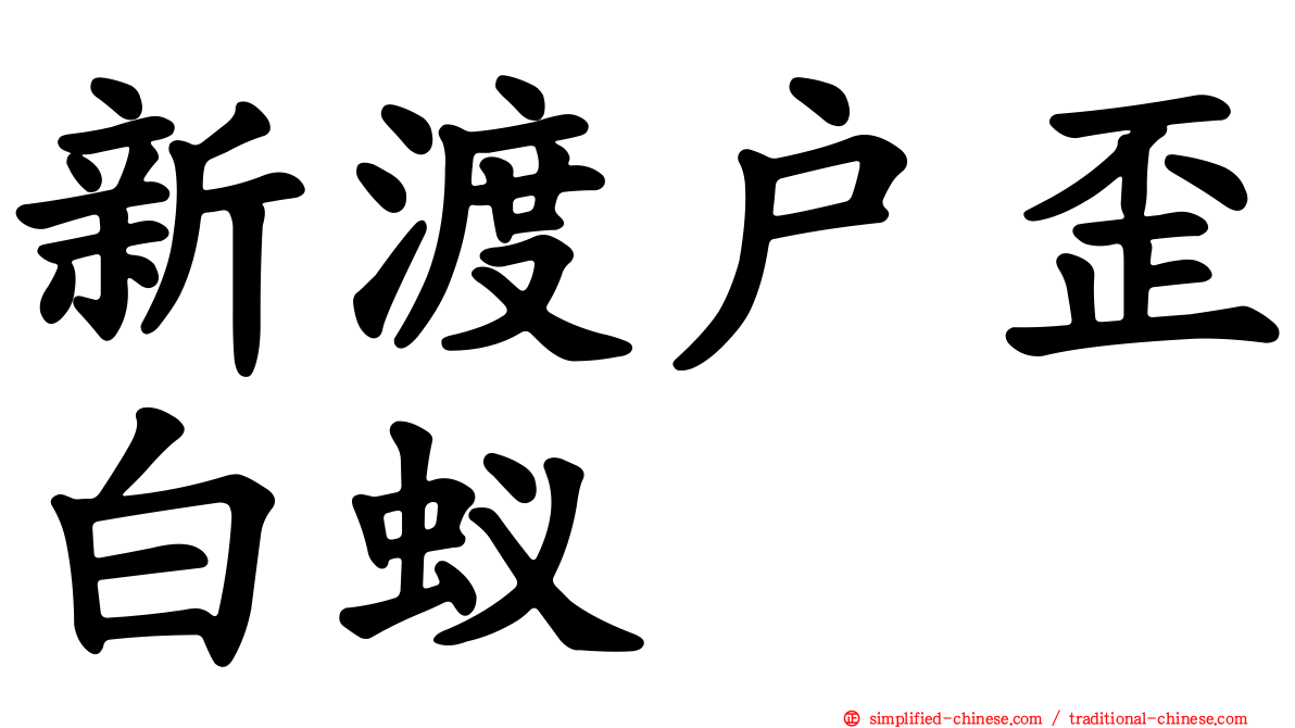 新渡户歪白蚁