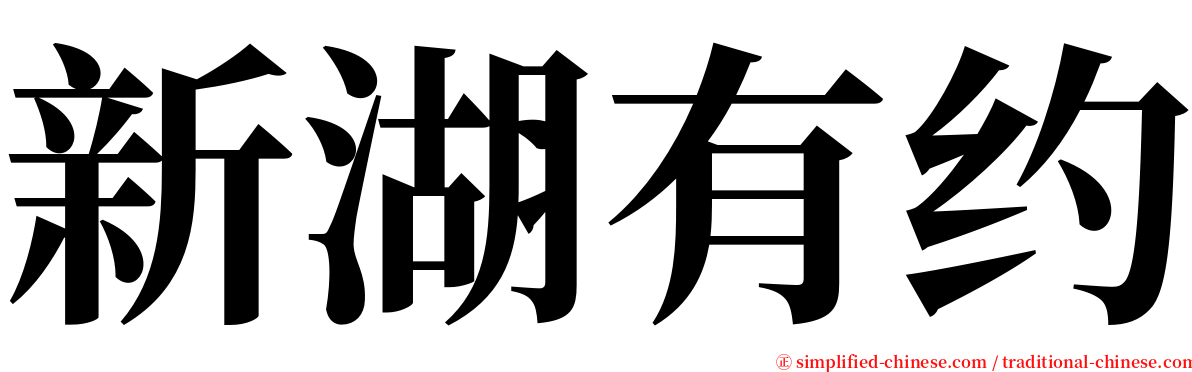 新湖有约 serif font