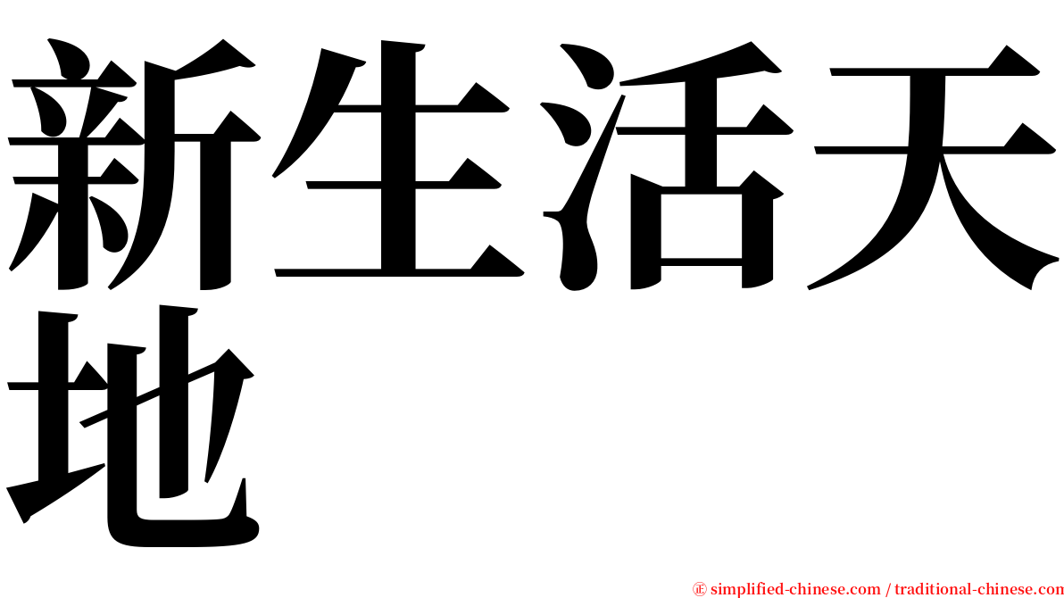 新生活天地 serif font