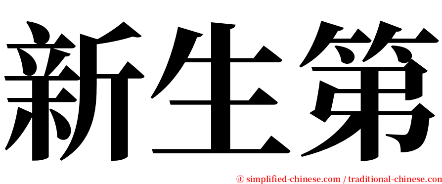 新生第 serif font