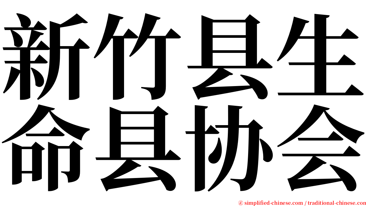 新竹县生命县协会 serif font