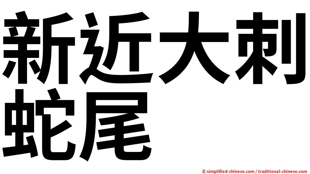 新近大刺蛇尾
