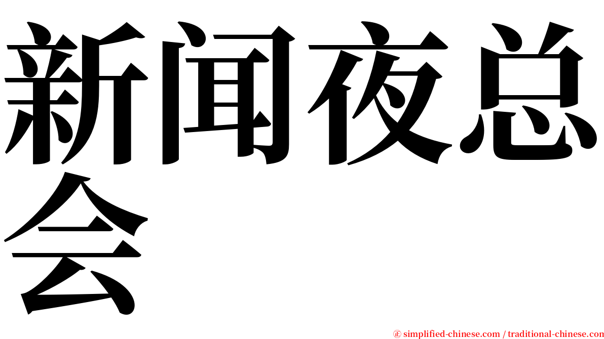 新闻夜总会 serif font