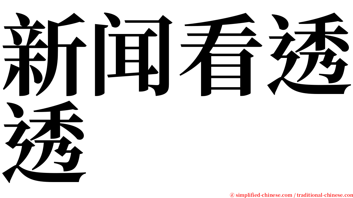 新闻看透透 serif font
