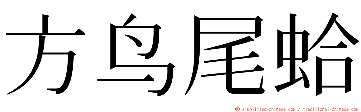 方鸟尾蛤 ming font