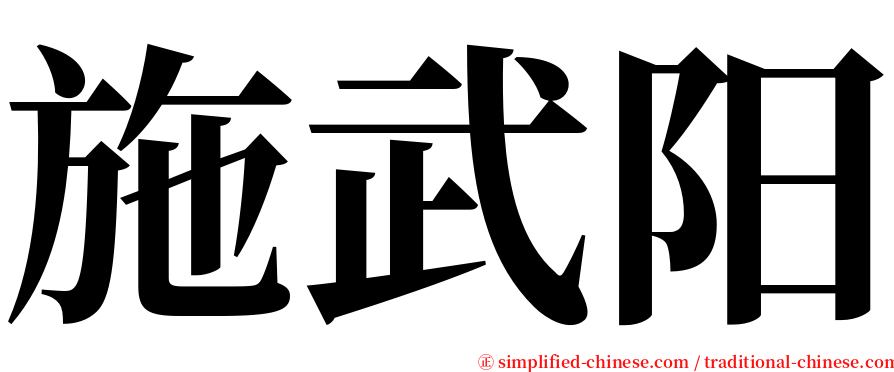 施武阳 serif font