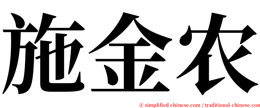 施金农 serif font