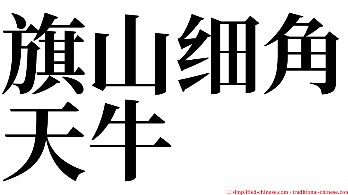 旗山细角天牛 serif font