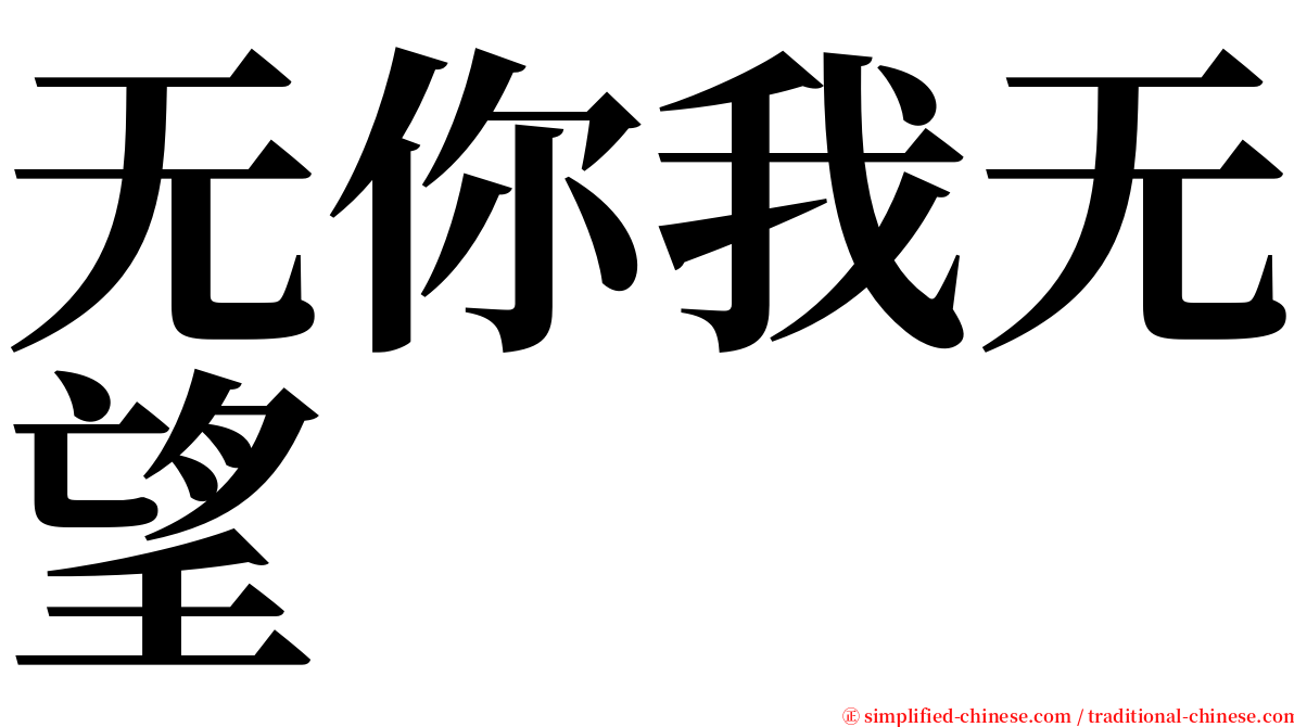 无你我无望 serif font
