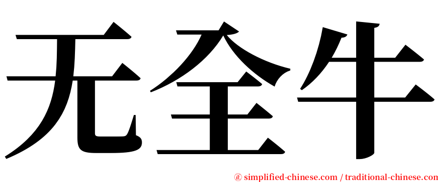 无全牛 serif font