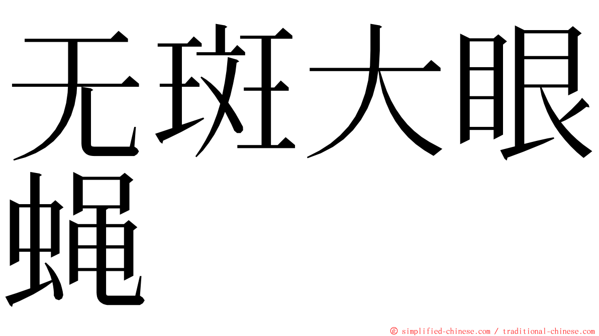 无斑大眼蝇 ming font
