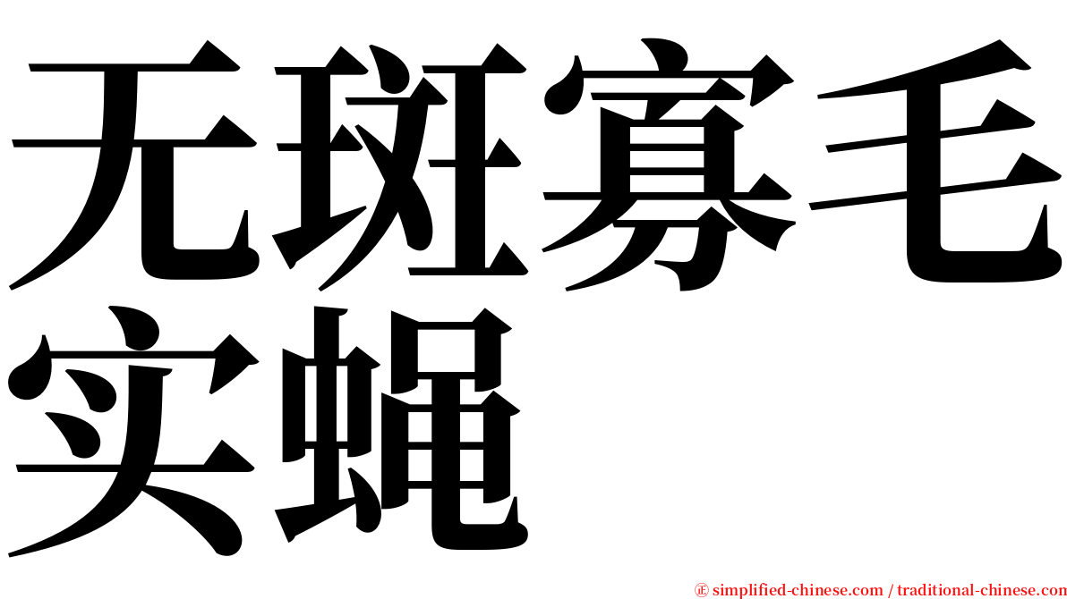 无斑寡毛实蝇 serif font