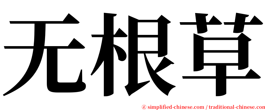 无根草 serif font