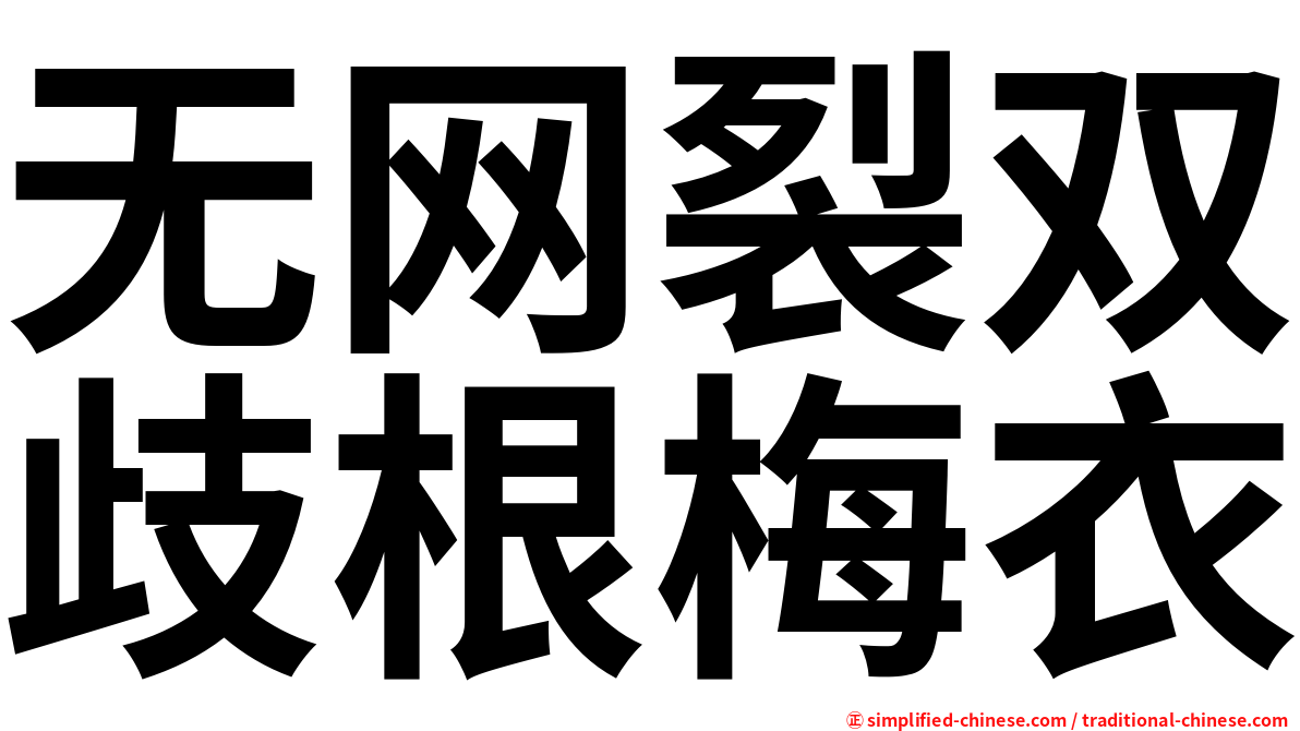 无网裂双歧根梅衣