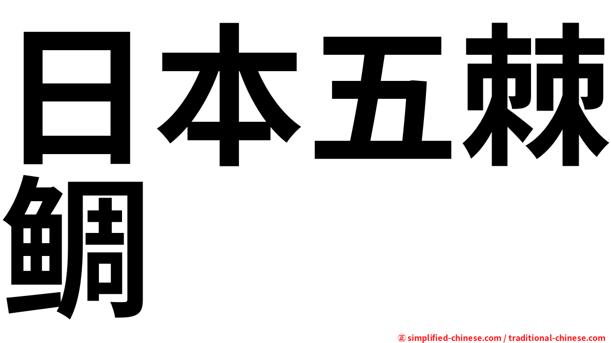 日本五棘鲷