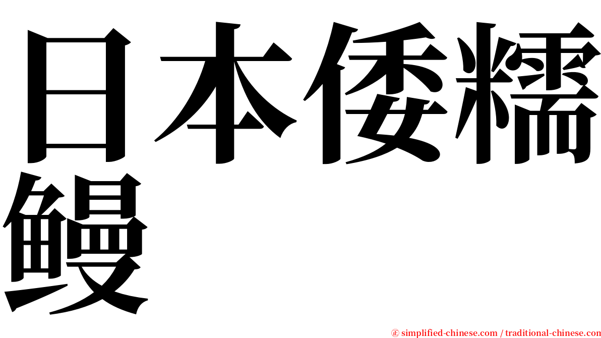 日本倭糯鳗 serif font