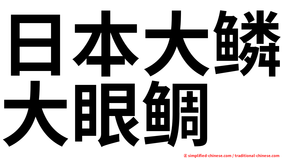 日本大鳞大眼鲷