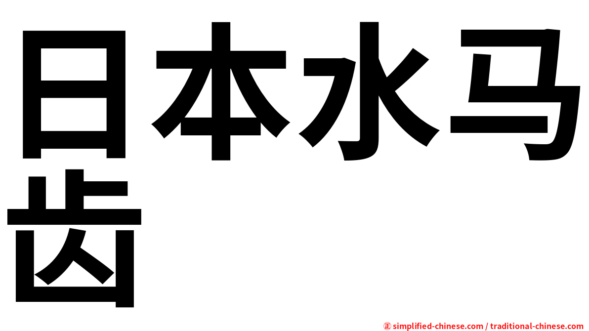 日本水马齿