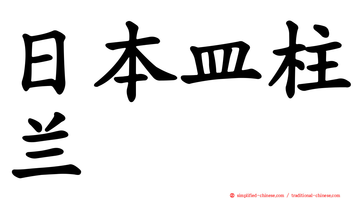 日本皿柱兰