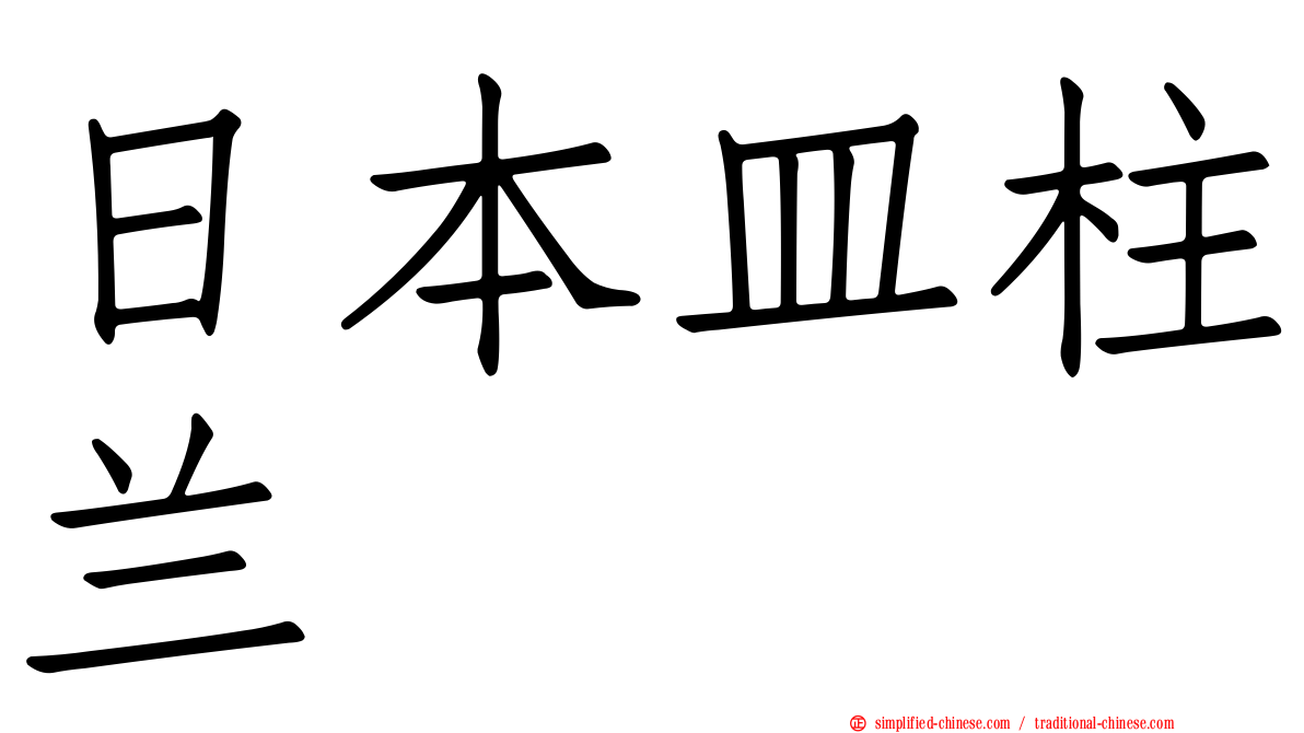 日本皿柱兰