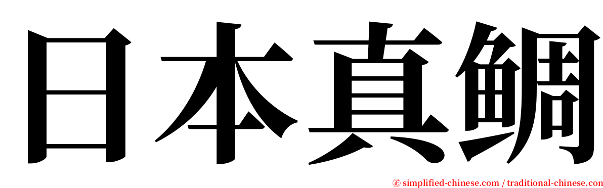 日本真鲷 serif font