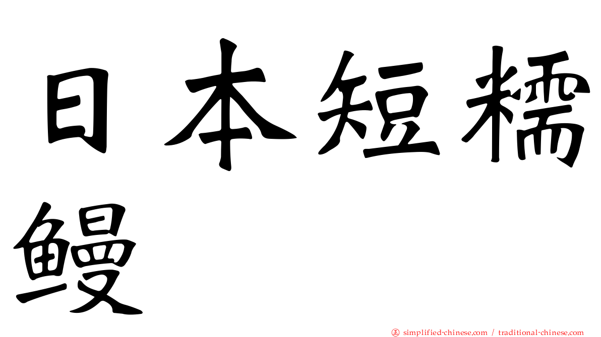 日本短糯鳗