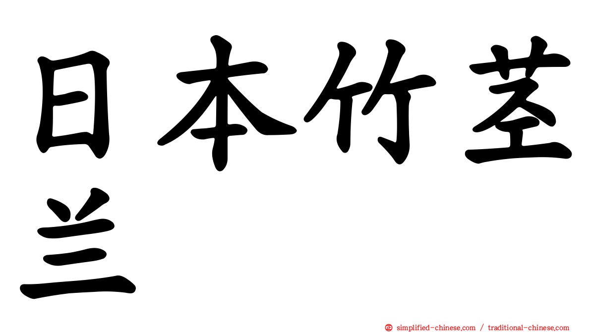 日本竹茎兰