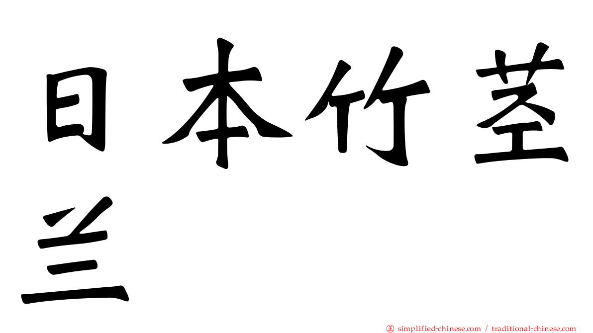 日本竹茎兰