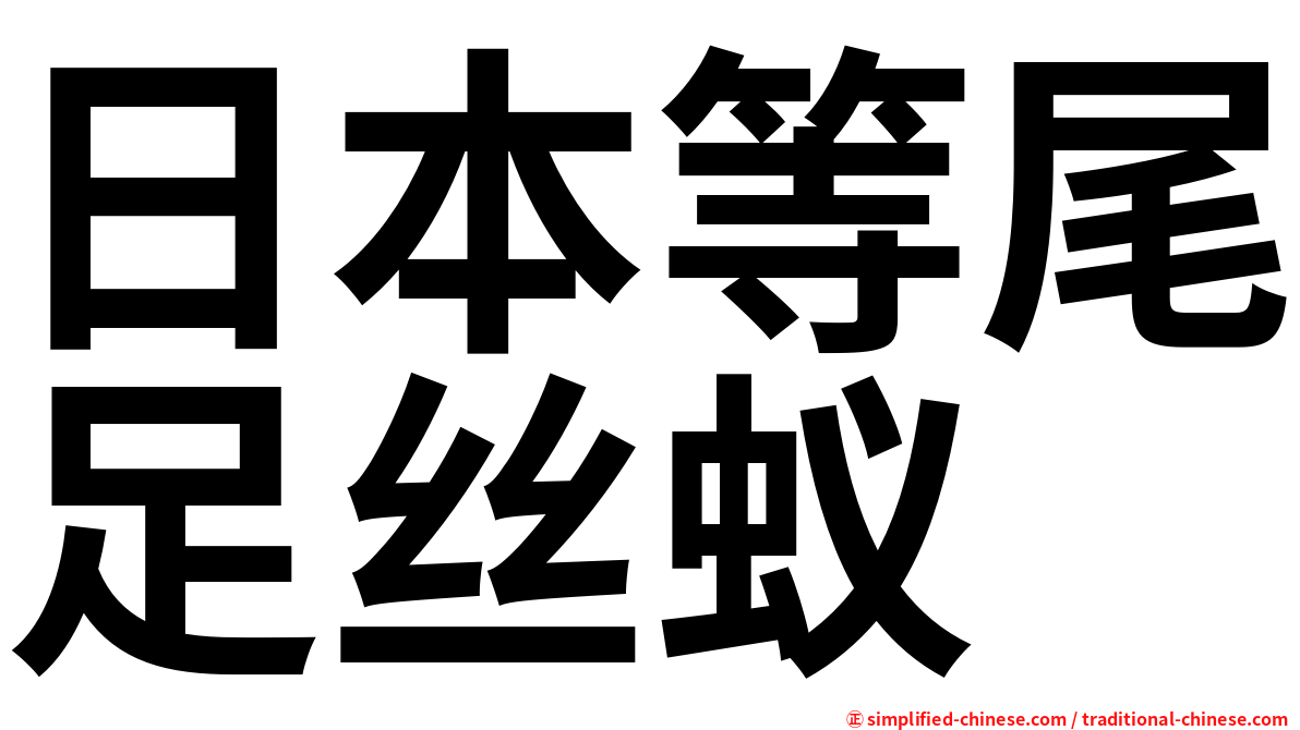 日本等尾足丝蚁