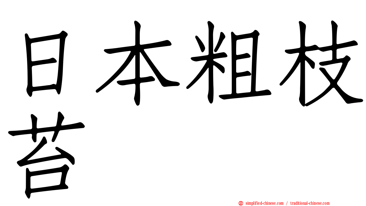 日本粗枝苔