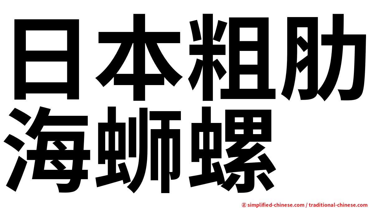 日本粗肋海蛳螺