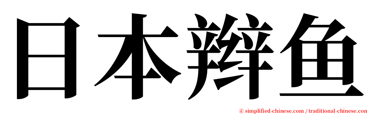 日本辫鱼 serif font