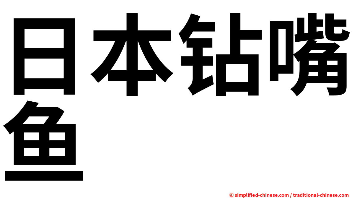日本钻嘴鱼