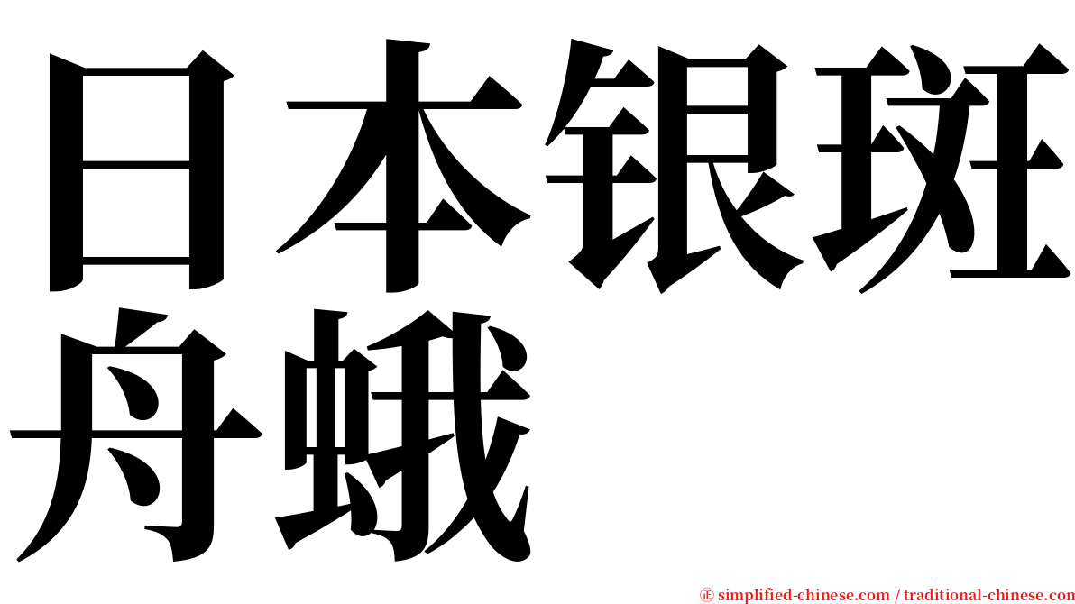 日本银斑舟蛾 serif font
