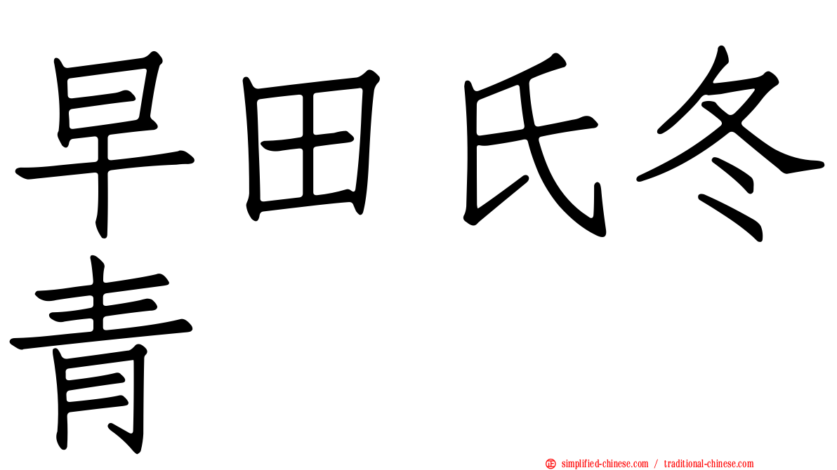 早田氏冬青