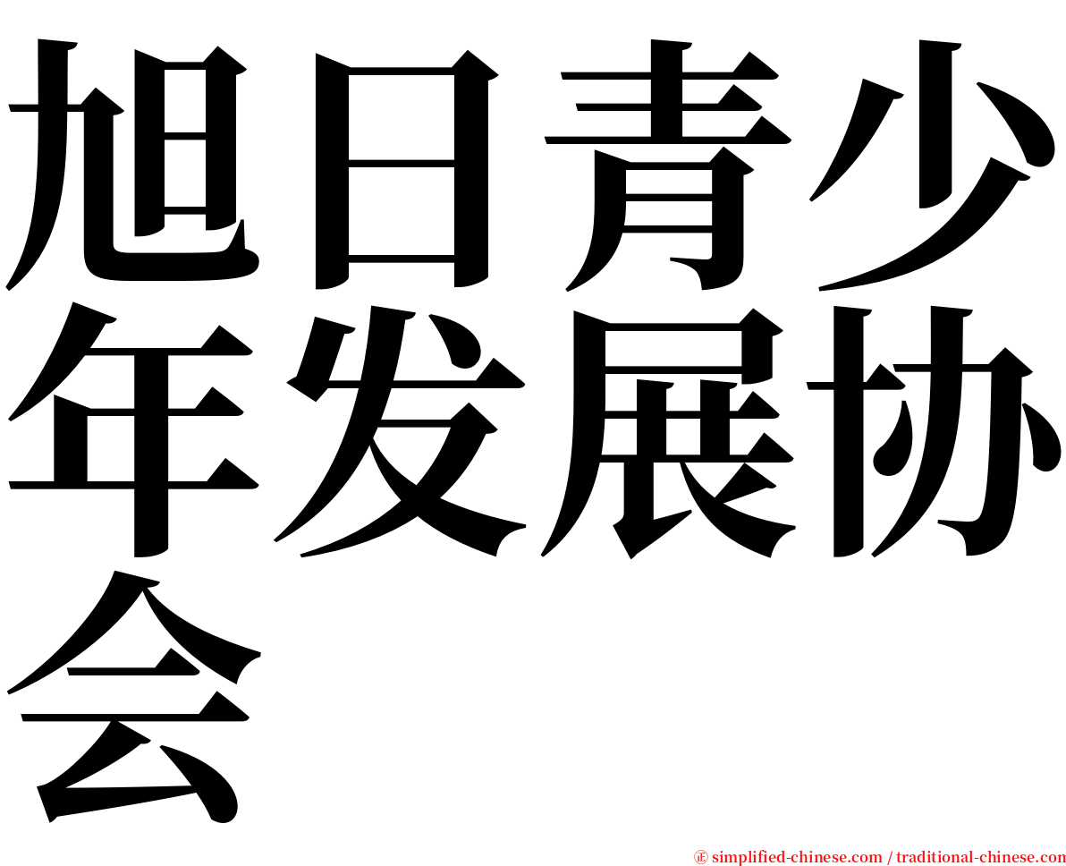 旭日青少年发展协会 serif font