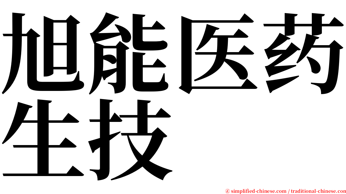 旭能医药生技 serif font